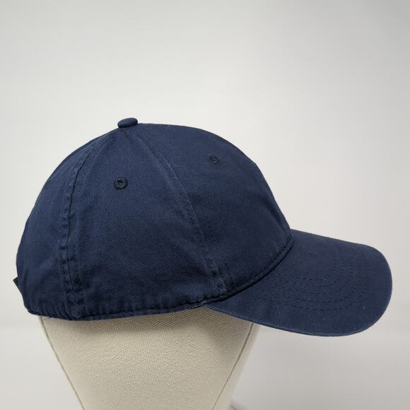 Unbranded Strapback Baseball Cap Blue One Size Adjustable Vented Holes Blank - Picture 5 of 9